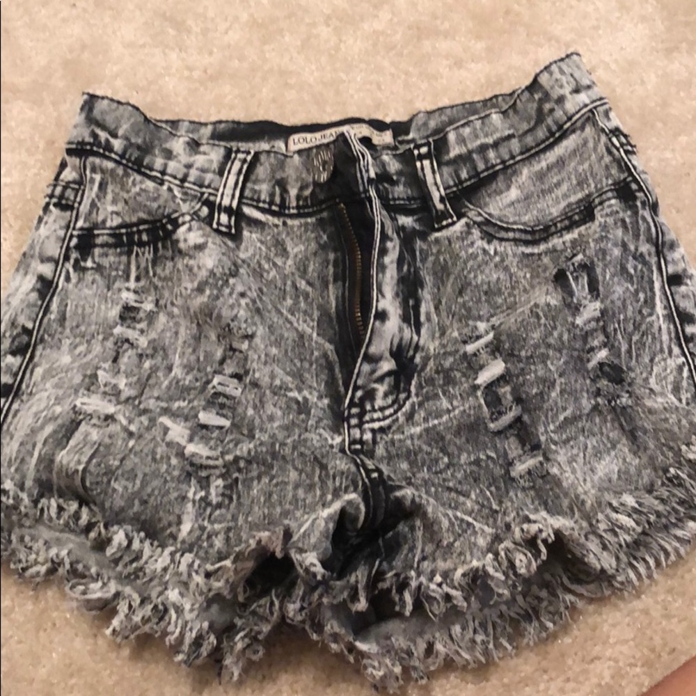 Acid wash shorts